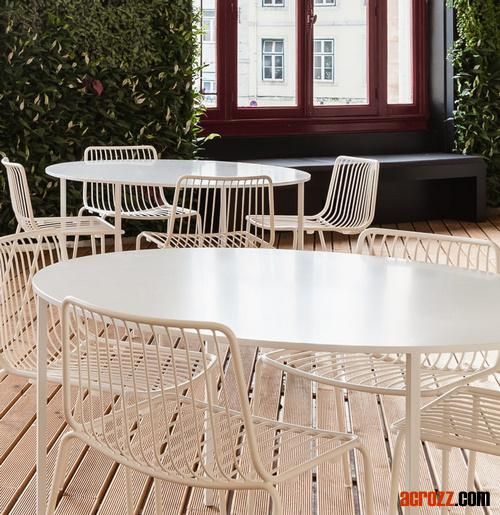 String Steel Wire Armchair Outdoor Furniture Stackable Modern Design