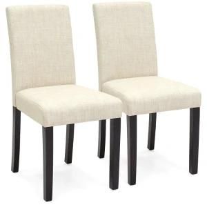 Upholstered Dining Chair with Wooden Legs