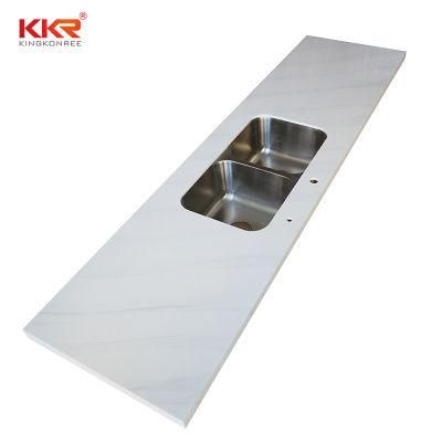 Artificial Stone Custom Kitchen Countertop Artificial Stone Corian Counter Tops with Ss Kitchen Sink
