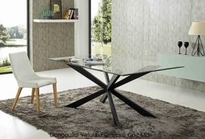 Classic Hot Selling Clear Glass Dining Table for Home