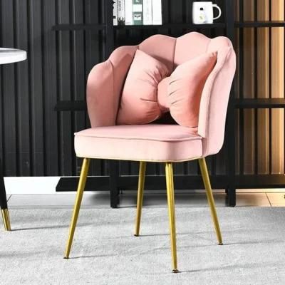 China Factory Wholesale Price Hot Sale Low Price Classic Soft Velvet Fabric Upholstery Dining Chair with Metal Leg