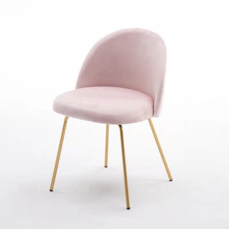 Wholesale Modern Light Luxury Furniture Stainless Steel Gold Legs Velvet Dining Room Chair