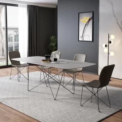 Modern Simple Luxury Sintered Table Top Restaurant Furniture Set Fabric Dining Chair