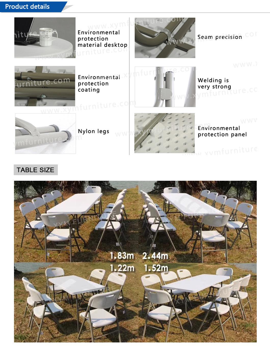 HDPE Rectangular Plastic Folding Table for Events Restaurant