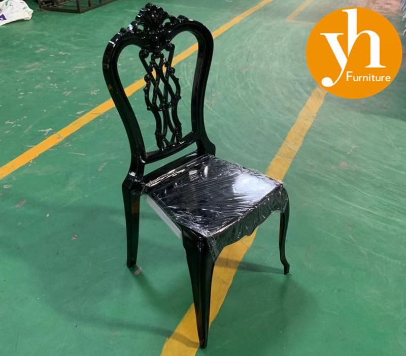 Trendy Gold Resin Plastic Disassembly Hotel Crown Chair Wholesale Classic Upholstered Restaurant Furniture Event Banquet Wedding Chair