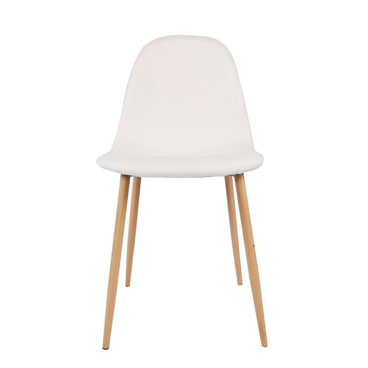 European Design Dining Room Furniture Ergonomic Grey Fabric Iron Leg Dining Chair