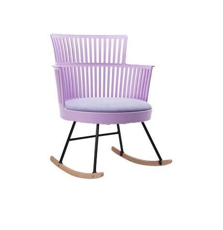 Cheap Modern Style Molded Plastic Leisure Rocking Chair Relax Rocking Chair with Metal Legs