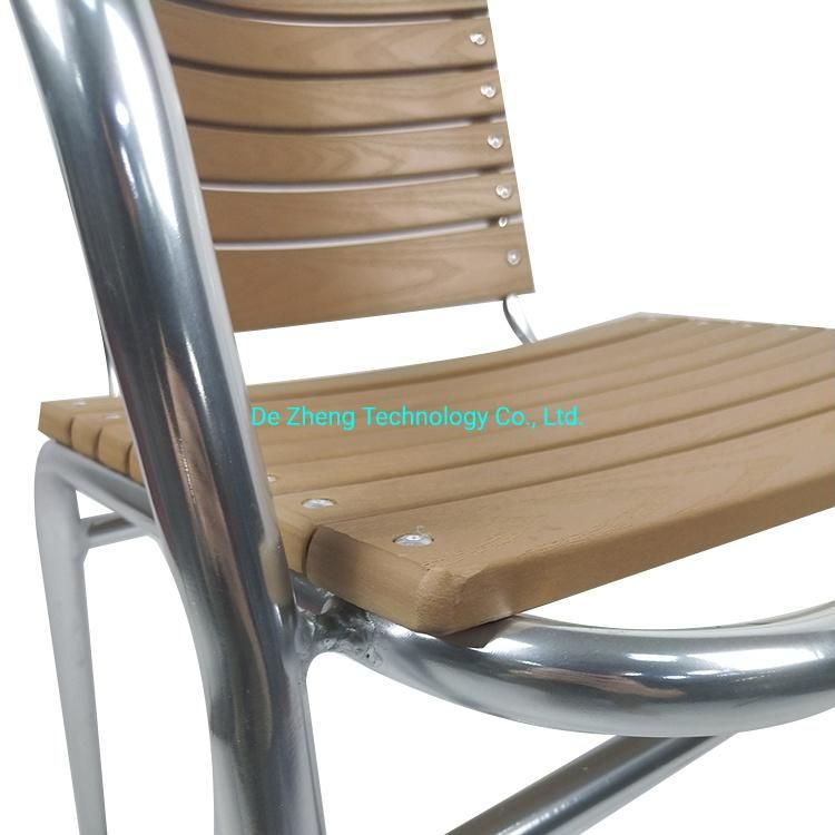 Waterproof Factory Wholesale Commercial Aluminum Garden Dining Outdoor Wood Chair