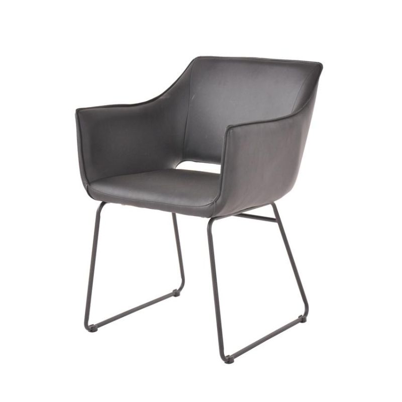 Hot Sale Home Furniture Room Seating PU Leather Dining Chair with Metal Legs