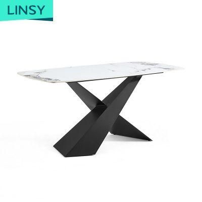 Metal Hotel China Foldable Wooden Modern Style Marble Dining Table Set New Ls886r1