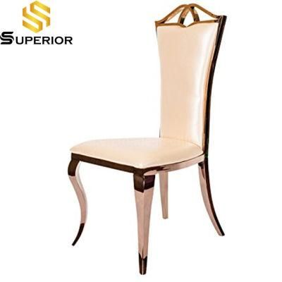 Modern Low Price Wedding Restaurant Rose Gold Steel Chair