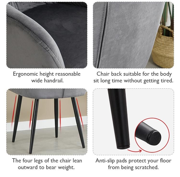 Dining Room Furniture Nordic Restaurant Modern Upholstery Fabric Dining Chairs