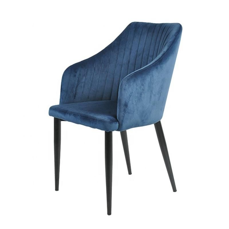 High Quality Modern Design Furniture Comfortable Metal Legs Velvet Dining Chair for Dining Room