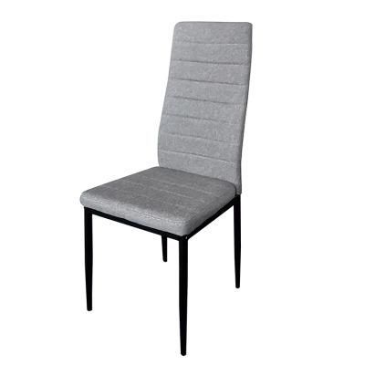 Wholesale Home Furniture Iron Tube Legs Chair Gray PU Leather Dining Chair