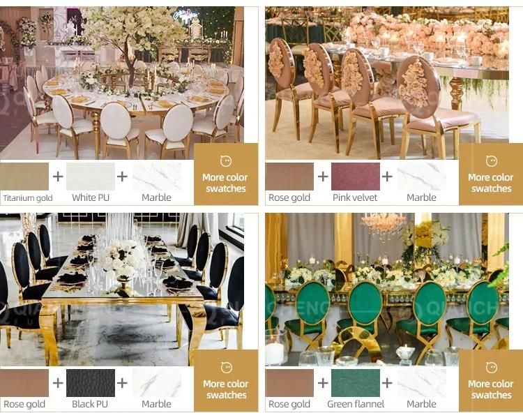 Hot Banquet Wedding Furniture Decoration Dining Rose Gold Steel Chairs