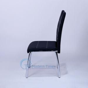 Modern High Quality Leather Black Upholstered Chair Restaurant Outdoor Dining Chair