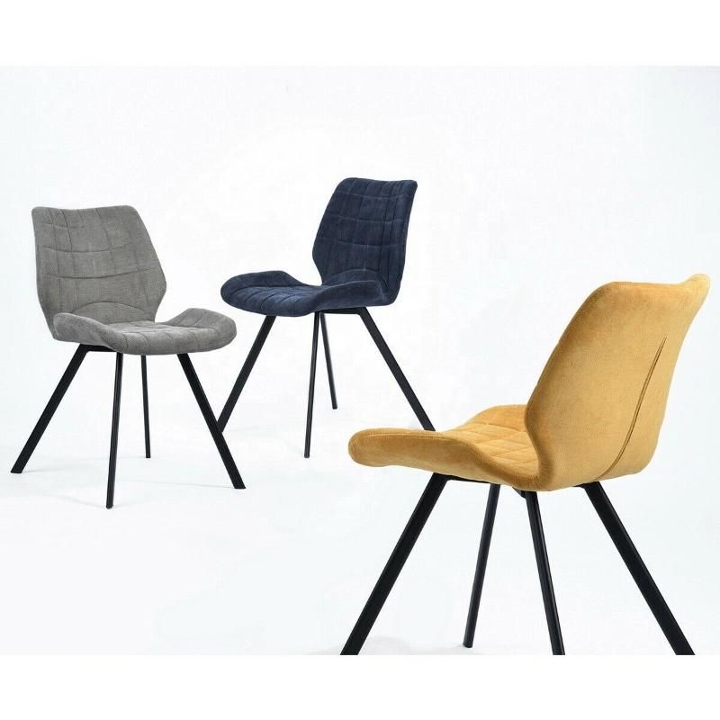Modern Design Black Metal Leg with Velvet Seat Dining Chair Furniture