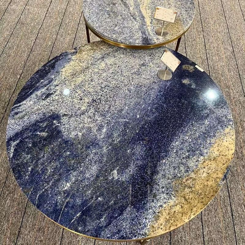 Modern Design Artificial Solid Quartz/Granite/Marble Table Top Round Cararra Volakas White Nagural Stone Table for Dining/Sofa Coffee/Side Table