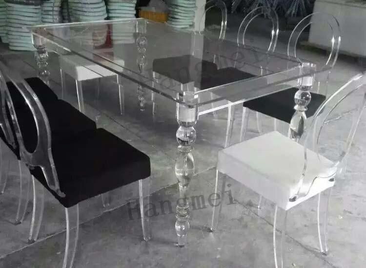 Custom Clear Modern Rectangular/ Square/Round Acrylic Furniture Wedding Dining Table