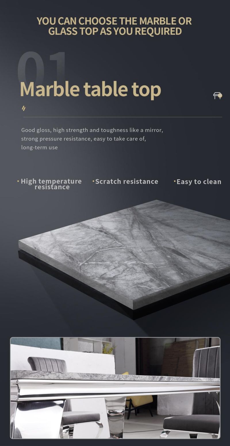Glass/Marble New Diron Carton Box Customized Folding Dining Table Set