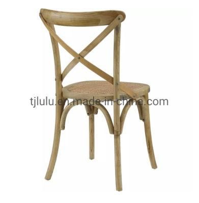 Nice Finish Solid Wood Stacking Wedding Event Party X Cross Back Wood Chair for Restaurant and Wedding.
