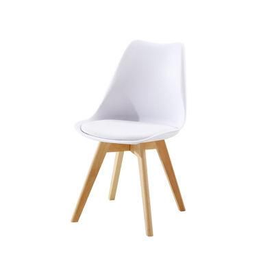 Backrest Cushion Tulip White Plastic Dining Chair