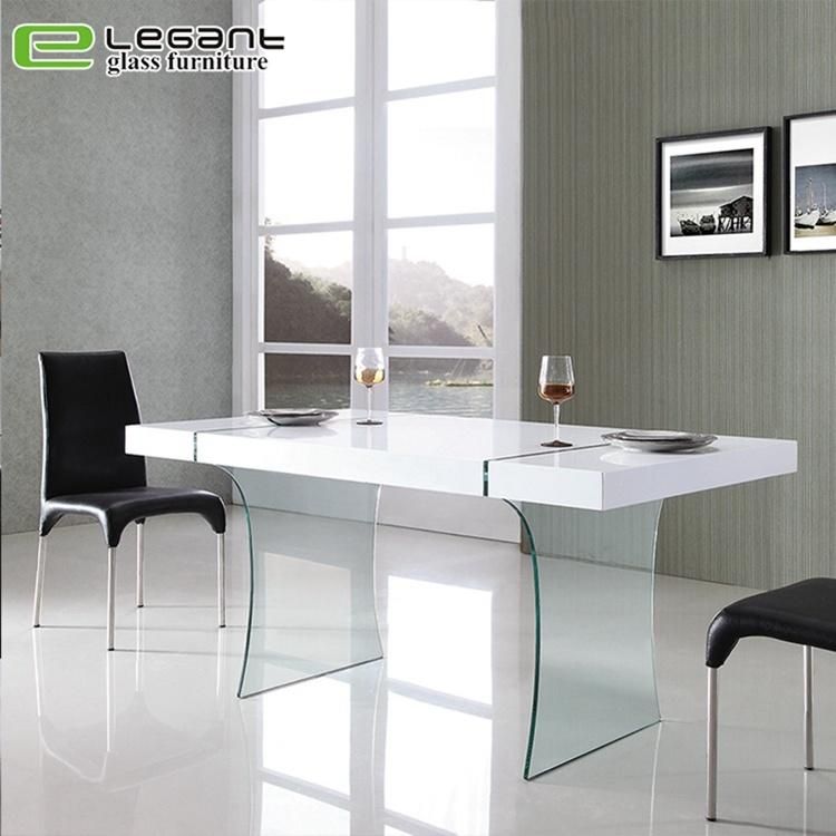 Tempered Glass Dining Table with MDF Top