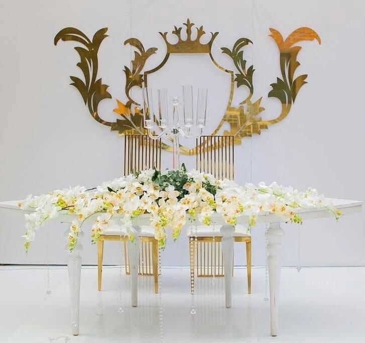 Hotel Royal Queen Antique Wedding King Throne Metal Gold Chair