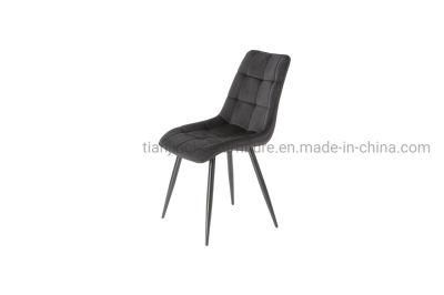 Wholesale Luxury Nordic Design Fabric Velvet Cushion Metal Legs Cheap Dining Chair