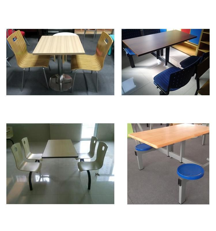 4-Seaters School Canteen Table Restaurent Dining Table with Chairs
