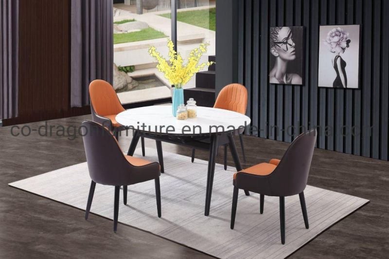 Modern 6 Sets Extension Steel Dining Table for Home Furniture