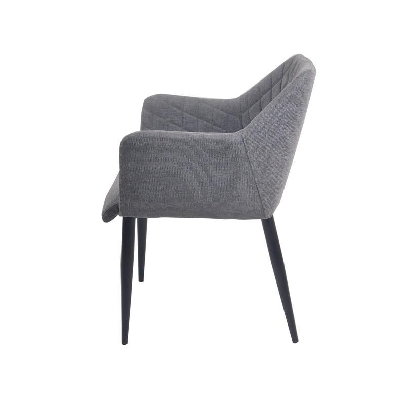 Counter Lounge Living Room with Metal Legs Armrests Backrest Upholstered Seat Fabric Velvet Dining Chair