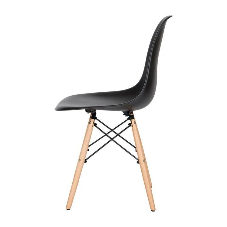 Cheap Classical High Quality Modern Design Plastic Emes Modern Colored PP Beech Wood Legs Dining Chair