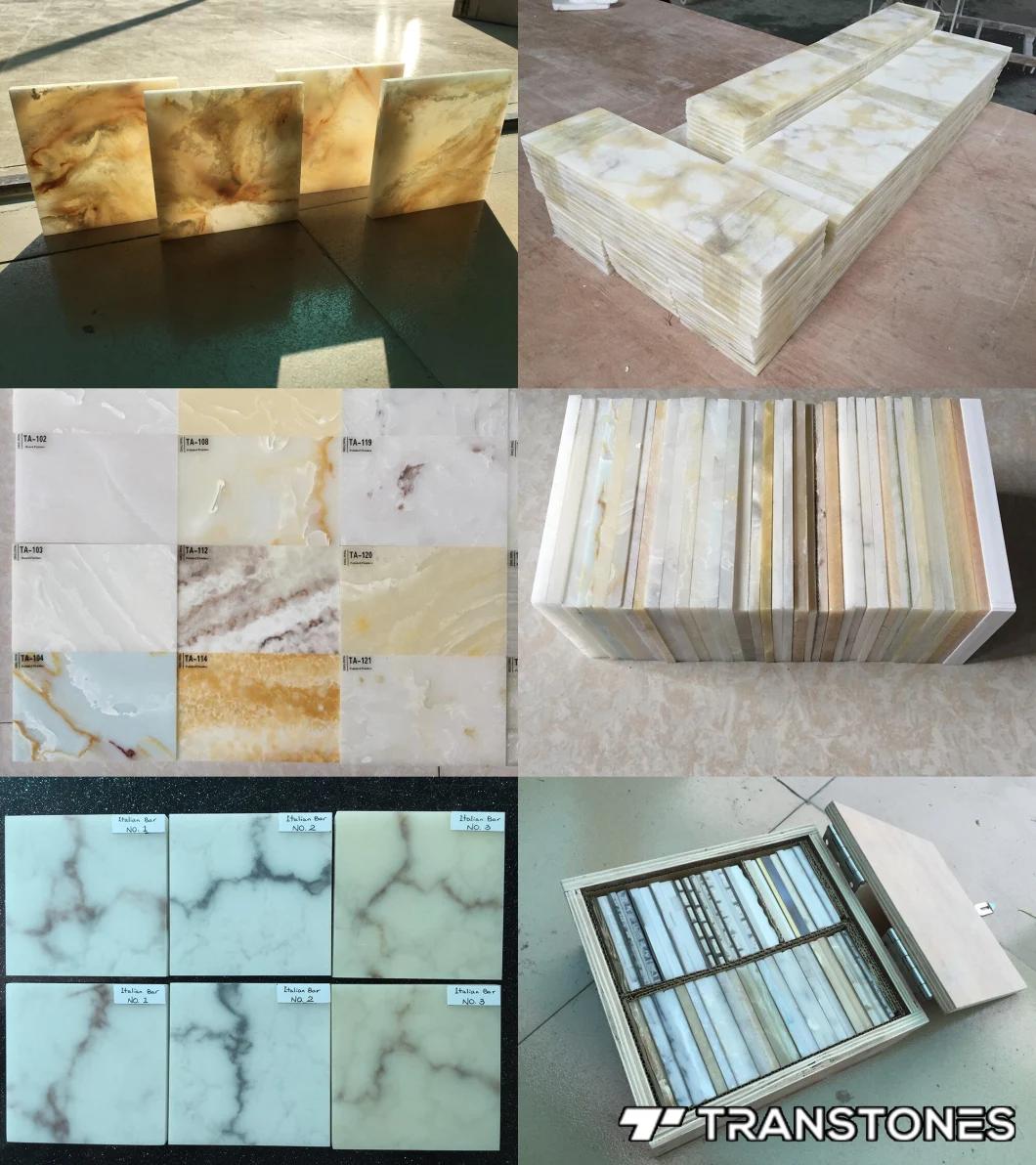 White Alabaster Stone Marble Translucent Resin Panel Alabaster Acrylic Sheet for Kitchen Table