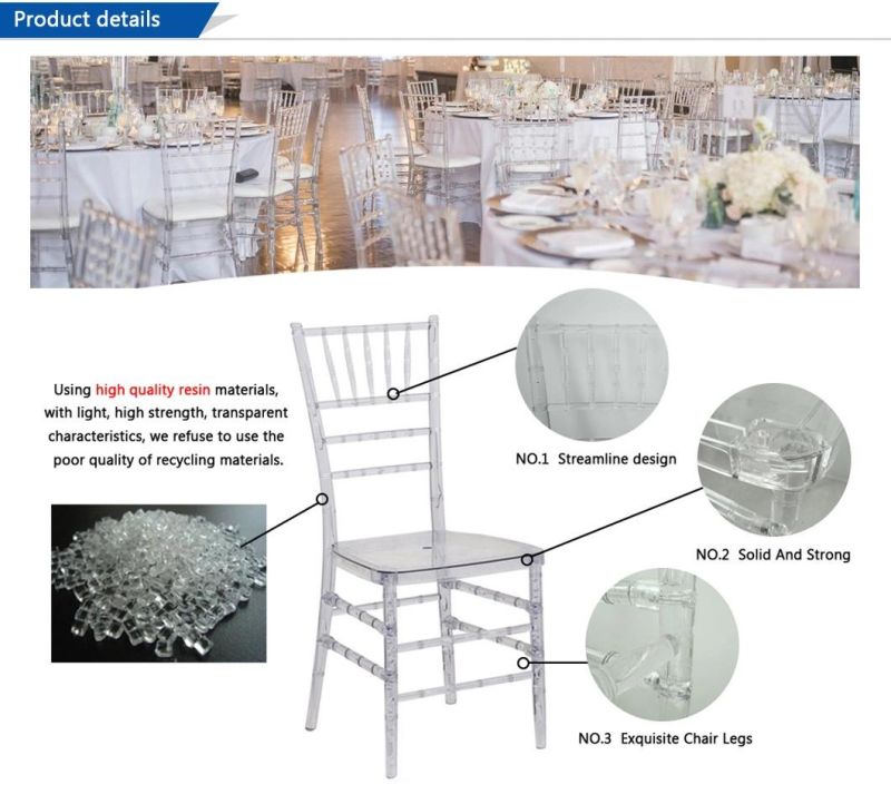 Knocked Down Wedding Clear Resin Chiavari Chair