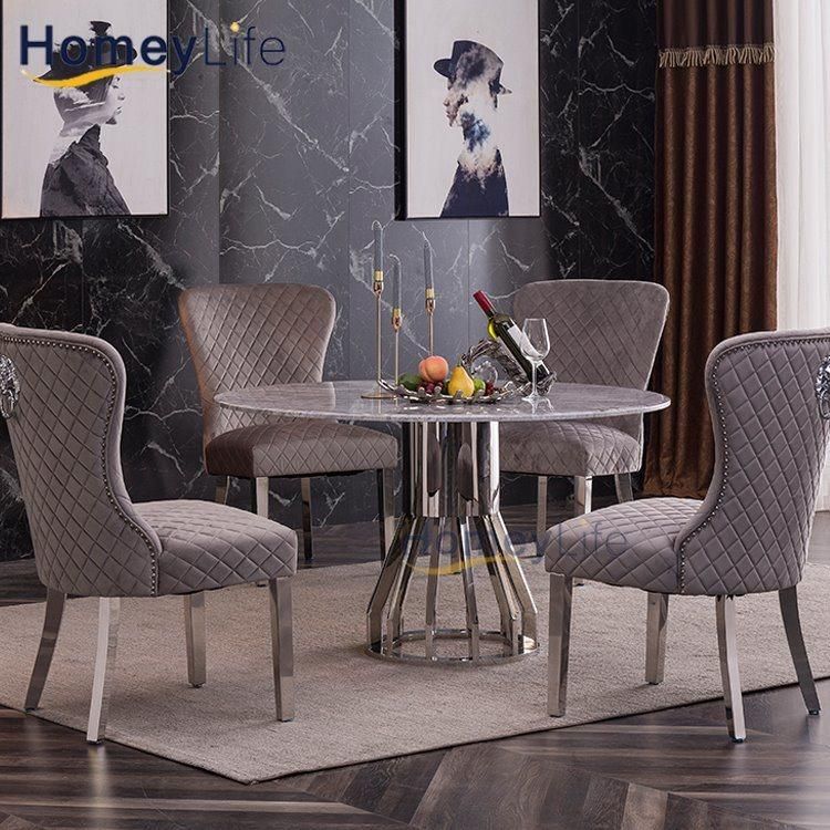 European Italian World Market Home Furniture Round Marble Dining Table