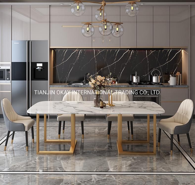 American Style Morden Luxury Black Slate Stone Dining Room Table