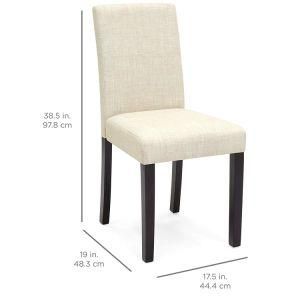 Beige Color Fabric Dining Chairs