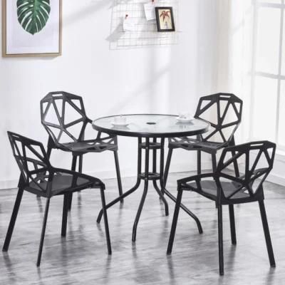 Luxury Dining Set Plastic Dining Chair Outdoor Dining Table with 4 Chairs for Kitchen