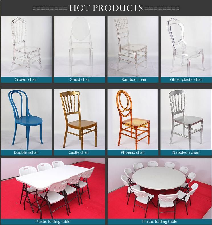 Wholesale White Metal Stacking Wedding Chairs with PU Leather