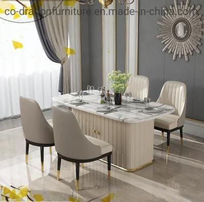 Modern Marble Top Dining Table with Cabinet for Home Furniture