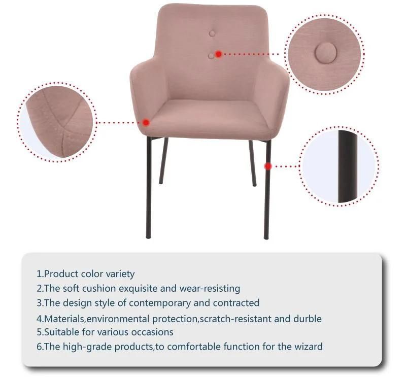 2021 Soft Back Modern Velvet Fabric Upholstered Arm Dining Chair