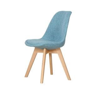 Tulip PP Cover Fabric Wooden Legs with Fabric Cushion Dining Room Chair