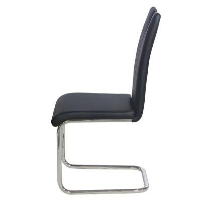2020 Modern Design Cheap Home Furniture PU Leather Dining Room Mental Legs Colorful PU PVC Bow Shape Dining Chair