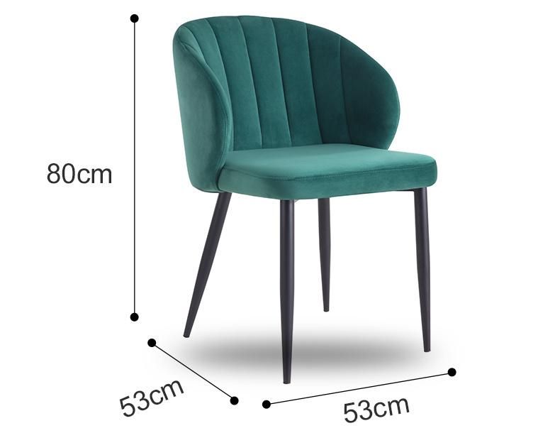 Wholesale Luxury Comfortable Soft Upholstered Velvet Matt Coated Legs Dining Chairs