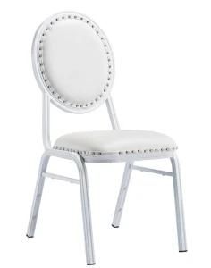 Modern Luxury Aluminum Frame Wedding Chair with White Pad for Party
