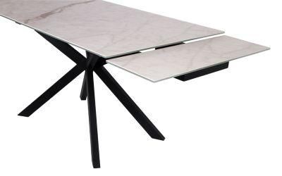 Modern Dining Table Extension Furniture with 8mm Tempered Glass