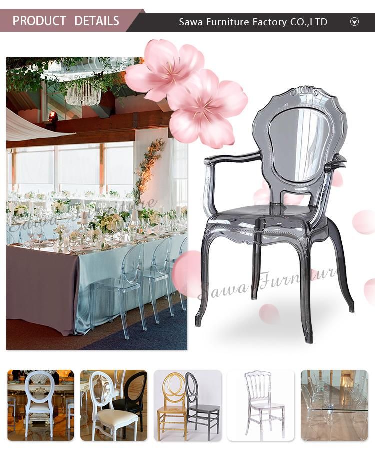 Sawa Wholesale Wedding Party Event Clear Crystal Plastic Resin Acrylic Tiffany Chiavari Chair