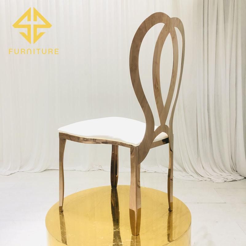 Factory Cheaper Price Wedding Stainless Steel Gold Dining Chair