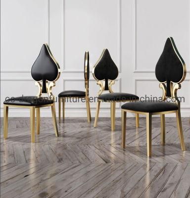 Home and Wedding Furniture Gold Stainless Steel Velvet Dining Chair
